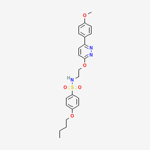 molecular formula C23H27N3O5S B2553030 4-丁氧基-N-(2-((6-(4-甲氧基苯基)哒嗪-3-基)氧基)乙基)苯磺酰胺 CAS No. 1005295-69-1