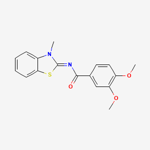 molecular formula C17H16N2O3S B2553031 3,4-二甲氧基-N-(3-甲基-1,3-苯并噻唑-2-亚甲基)苯甲酰胺 CAS No. 53641-52-4