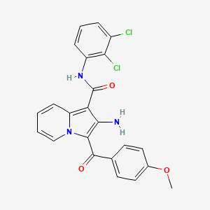 molecular formula C23H17Cl2N3O3 B2553032 2-氨基-N-(2,3-二氯苯基)-3-(4-甲氧基苯甲酰基)吲哚并[1,2-b]异喹啉-1-甲酰胺 CAS No. 898436-93-6