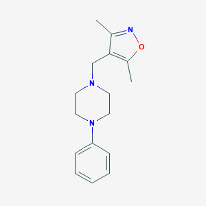 molecular formula C16H21N3O B255304 3,5-Dimethyl-4-[(4-phenylpiperazin-1-yl)methyl]-1,2-oxazole 