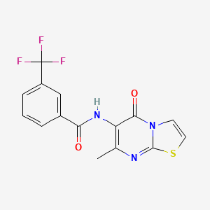 molecular formula C15H10F3N3O2S B2553041 N-(7-methyl-5-oxo-5H-thiazolo[3,2-a]pyrimidin-6-yl)-3-(trifluoromethyl)benzamide CAS No. 941912-74-9