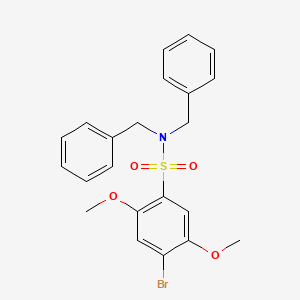 molecular formula C22H22BrNO4S B2553049 N,N-dibenzyl-4-bromo-2,5-dimethoxybenzenesulfonamide CAS No. 428473-69-2