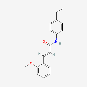 molecular formula C18H19NO2 B2553066 (2E)-N-(4-エチルフェニル)-3-(2-メトキシフェニル)プロプ-2-エナミド CAS No. 527701-05-9