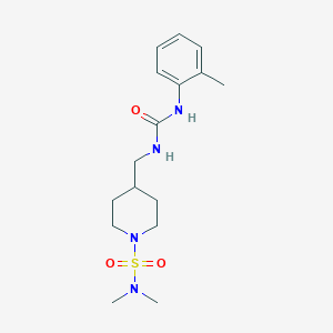 molecular formula C16H26N4O3S B2553086 N,N-二甲基-4-((3-(邻甲苯基)脲基)甲基)哌啶-1-磺酰胺 CAS No. 2034282-75-0