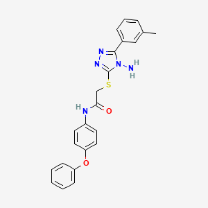 molecular formula C23H21N5O2S B2553090 2-{[4-氨基-5-(3-甲基苯基)-4H-1,2,4-三唑-3-基]硫代}-N-(4-苯氧苯基)乙酰胺 CAS No. 880802-52-8