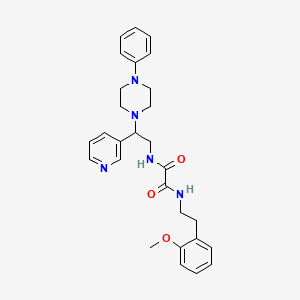 molecular formula C28H33N5O3 B2553100 N-[2-(2-methoxyphenyl)ethyl]-N'-[2-(4-phenylpiperazin-1-yl)-2-pyridin-3-ylethyl]ethanediamide CAS No. 863556-83-6