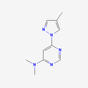 molecular formula C10H13N5 B2553106 N,N-Dimethyl-6-(4-methylpyrazol-1-yl)pyrimidin-4-amine CAS No. 2309735-47-3