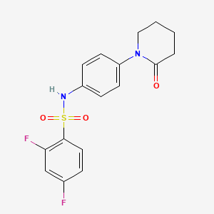 molecular formula C17H16F2N2O3S B2553111 2,4-二氟-N-(4-(2-氧代哌啶-1-基)苯基)苯磺酰胺 CAS No. 941982-86-1