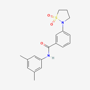 molecular formula C18H20N2O3S B2553127 N-(3,5-dimethylphenyl)-3-(1,1-dioxidoisothiazolidin-2-yl)benzamide CAS No. 941986-38-5