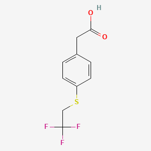 molecular formula C10H9F3O2S B2553133 2-{4-[(2,2,2-Trifluoroethyl)sulfanyl]phenyl}acetic acid CAS No. 1343705-05-4