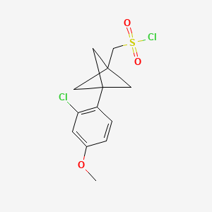 [3-(2-Chloro-4-methoxyphenyl)-1-bicyclo[1.1.1]pentanyl]methanesulfonyl chloride