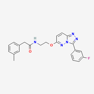 molecular formula C22H20FN5O2 B2553142 N-(2-((3-(3-fluorophenyl)-[1,2,4]triazolo[4,3-b]pyridazin-6-yl)oxy)ethyl)-2-(m-tolyl)acetamide CAS No. 1021066-22-7