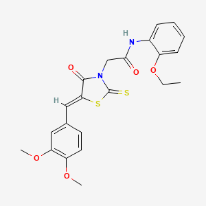 (Z)-2-(5-(3,4-dimethoxybenzylidene)-4-oxo-2-thioxothiazolidin-3-yl)-N-(2-ethoxyphenyl)acetamide