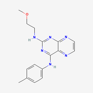 molecular formula C16H18N6O B2553144 {2-[(2-Methoxyethyl)amino]pteridin-4-yl}(4-methylphenyl)amine CAS No. 946242-79-1