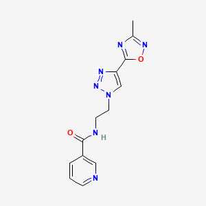 N-(2-(4-(3-methyl-1,2,4-oxadiazol-5-yl)-1H-1,2,3-triazol-1-yl)ethyl)nicotinamide