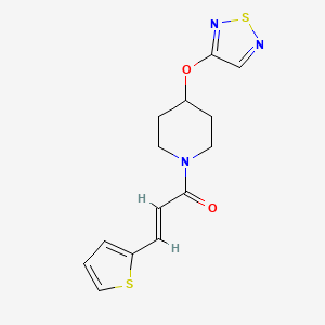 molecular formula C14H15N3O2S2 B2553146 (2E)-1-[4-(1,2,5-thiadiazol-3-yloxy)piperidin-1-yl]-3-(thiophen-2-yl)prop-2-en-1-one CAS No. 2097941-21-2