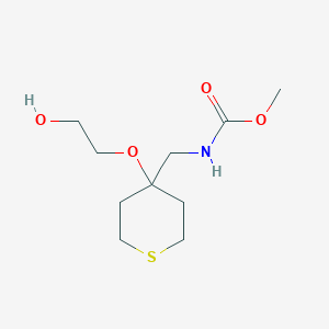 molecular formula C10H19NO4S B2553154 methyl ((4-(2-hydroxyethoxy)tetrahydro-2H-thiopyran-4-yl)methyl)carbamate CAS No. 2176270-09-8