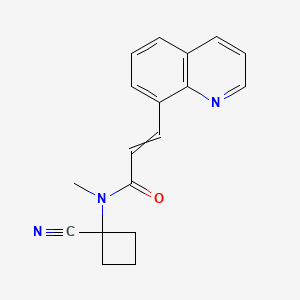 B2553181 N-(1-cyanocyclobutyl)-N-methyl-3-(quinolin-8-yl)prop-2-enamide CAS No. 1424664-67-4