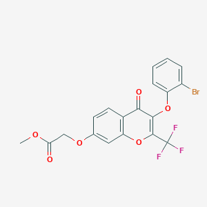 molecular formula C19H12BrF3O6 B255319 methyl {[3-(2-bromophenoxy)-4-oxo-2-(trifluoromethyl)-4H-chromen-7-yl]oxy}acetate 