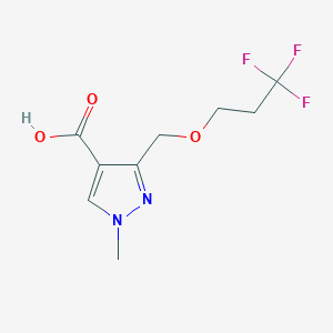B2553193 1-Methyl-3-(3,3,3-trifluoropropoxymethyl)pyrazole-4-carboxylic acid CAS No. 1975117-73-7