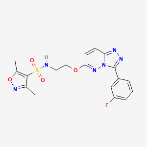 molecular formula C18H17FN6O4S B2553208 N-(2-((3-(3-fluorophenyl)-[1,2,4]triazolo[4,3-b]pyridazin-6-yl)oxy)ethyl)-3,5-dimethylisoxazole-4-sulfonamide CAS No. 1203415-31-9