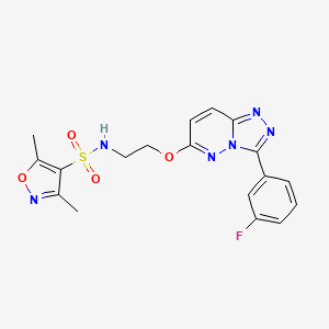 molecular formula C18H17FN6O4S B2553208 N-(2-((3-(3-氟苯基)-[1,2,4]三唑并[4,3-b]哒嗪-6-基)氧基)乙基)-3,5-二甲基异恶唑-4-磺酰胺 CAS No. 1203415-31-9