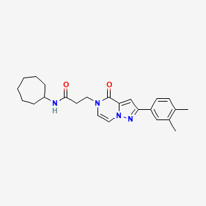molecular formula C24H30N4O2 B2553211 N-cycloheptyl-3-[2-(3,4-dimethylphenyl)-4-oxopyrazolo[1,5-a]pyrazin-5(4H)-yl]propanamide CAS No. 1326862-68-3