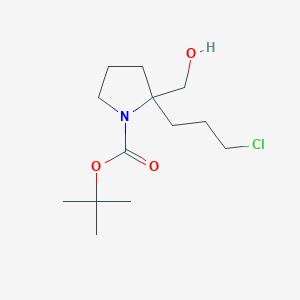 molecular formula C13H24ClNO3 B2553212 Tert-butyl 2-(3-chloropropyl)-2-(hydroxymethyl)pyrrolidine-1-carboxylate CAS No. 1415564-96-3