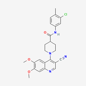 molecular formula C25H25ClN4O3 B2553217 N-(3-chloro-4-methylphenyl)-1-(3-cyano-6,7-dimethoxyquinolin-4-yl)piperidine-4-carboxamide CAS No. 1226455-66-8