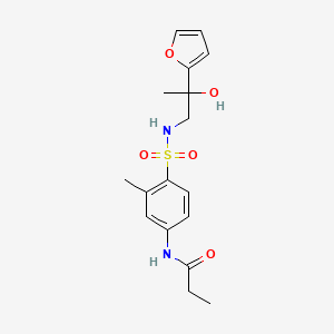 molecular formula C17H22N2O5S B2553229 N-(4-(N-(2-(呋喃-2-基)-2-羟基丙基)磺酰胺基)-3-甲基苯基)丙酰胺 CAS No. 1448028-86-1