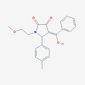molecular formula C21H21NO4 B255323 (4E)-4-[hydroxy(phenyl)methylidene]-1-(2-methoxyethyl)-5-(4-methylphenyl)pyrrolidine-2,3-dione 