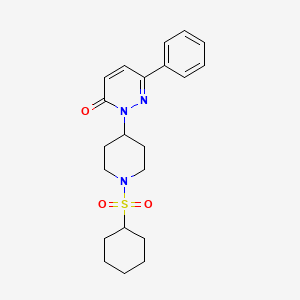 molecular formula C21H27N3O3S B2553235 2-(1-Cyclohexylsulfonylpiperidin-4-yl)-6-phenylpyridazin-3-one CAS No. 2379952-51-7