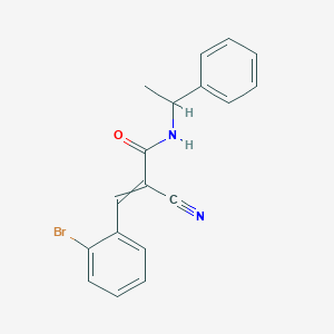 molecular formula C18H15BrN2O B2553240 3-(2-bromophenyl)-2-cyano-N-(1-phenylethyl)prop-2-enamide CAS No. 380492-56-8