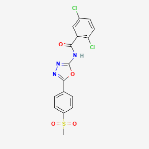 molecular formula C16H11Cl2N3O4S B2553247 2,5-二氯-N-(5-(4-(甲磺酰基)苯基)-1,3,4-恶二唑-2-基)苯甲酰胺 CAS No. 886911-28-0