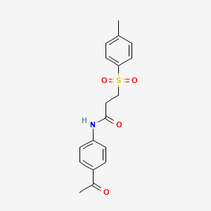 molecular formula C18H19NO4S B2553248 N-(4-乙酰基苯基)-3-(4-甲苯磺酰基)丙酰胺 CAS No. 895450-66-5