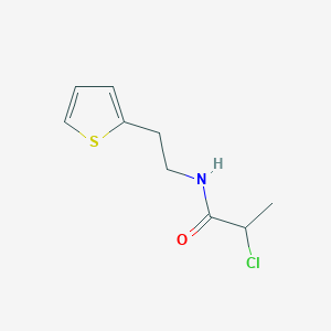 molecular formula C9H12ClNOS B2553257 2-氯-N-[2-(噻吩-2-基)乙基]丙酰胺 CAS No. 126149-36-8