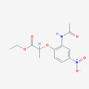 molecular formula C13H16N2O6 B2553260 Ethyl 2-[2-(acetylamino)-4-nitrophenoxy]propanoate CAS No. 893780-18-2