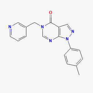 molecular formula C18H15N5O B2553261 5-Pyridin-3-ylmethyl-1-p-tolyl-1,5-dihydro-pyrazolo[3,4-d]pyrimidin-4-one CAS No. 841211-99-2