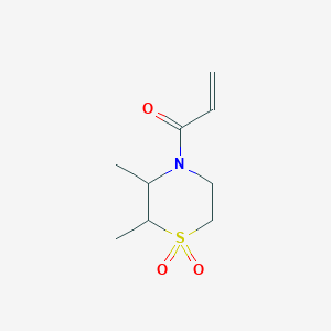 molecular formula C9H15NO3S B2553273 1-(2,3-Dimethyl-1,1-dioxo-1,4-thiazinan-4-yl)prop-2-en-1-one CAS No. 2224377-40-4