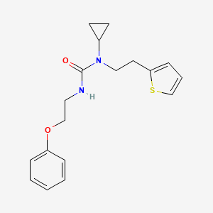 molecular formula C18H22N2O2S B2553274 1-Cyclopropyl-3-(2-phenoxyethyl)-1-(2-(thiophen-2-yl)ethyl)urea CAS No. 1396847-68-9