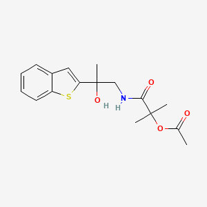 molecular formula C17H21NO4S B2553276 1-((2-(Benzo[b]thiophen-2-yl)-2-hydroxypropyl)amino)-2-methyl-1-oxopropan-2-yl acetate CAS No. 2034472-59-6