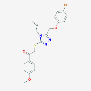 molecular formula C21H20BrN3O3S B255328 2-({4-allyl-5-[(4-bromophenoxy)methyl]-4H-1,2,4-triazol-3-yl}thio)-1-(4-methoxyphenyl)ethanone 
