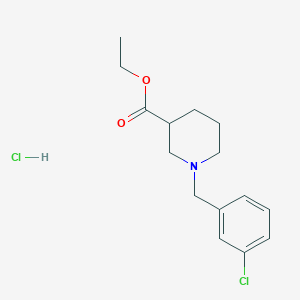 molecular formula C15H21Cl2NO2 B2553288 Ethyl 1-(3-chlorobenzyl)piperidine-3-carboxylate hydrochloride CAS No. 1189664-19-4