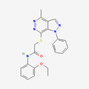 molecular formula C22H21N5O2S B2553298 N-(2-乙氧苯基)-2-((4-甲基-1-苯基-1H-吡唑并[3,4-d]嘧啶并-7-基)硫代)乙酰胺 CAS No. 1105201-18-0