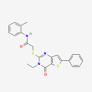 molecular formula C23H21N3O2S2 B2553302 N-isopropyl-1-[4-(4-methoxyphenyl)piperazin-1-yl]isoquinoline-7-carboxamide CAS No. 1207013-66-8