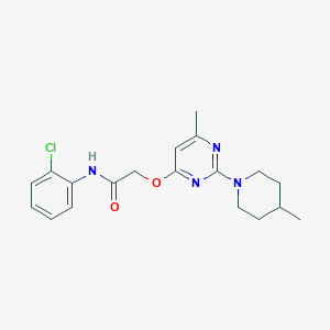 molecular formula C19H23ClN4O2 B2553315 N-(2-chlorophenyl)-2-{[6-methyl-2-(4-methylpiperidin-1-yl)pyrimidin-4-yl]oxy}acetamide CAS No. 1226437-79-1
