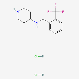 molecular formula C13H19Cl2F3N2 B2553320 N-[2-(Trifluoromethyl)benzyl]piperidin-4-amine dihydrochloride CAS No. 1707710-39-1