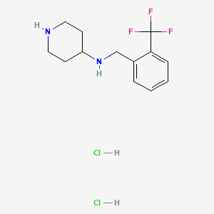 molecular formula C13H19Cl2F3N2 B2553320 N-[2-(三氟甲基)苯甲基]哌啶-4-胺二盐酸盐 CAS No. 1707710-39-1