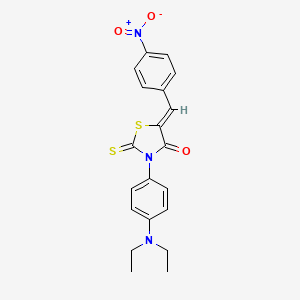 molecular formula C20H19N3O3S2 B2553336 (5Z)-3-[4-(二乙氨基)苯基]-5-[(4-硝基苯基)亚甲基]-2-亚磺基-1,3-噻唑烷-4-酮 CAS No. 306324-03-8
