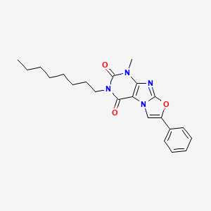 molecular formula C22H26N4O3 B2553340 1-methyl-3-octyl-7-phenyloxazolo[2,3-f]purine-2,4(1H,3H)-dione CAS No. 899997-68-3